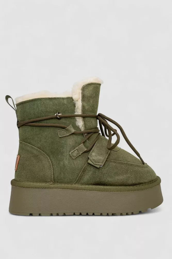 Купить Угги женские на меху  -уценка, цвет зеленый, 243RL952-8A-U-8 - Фото №1