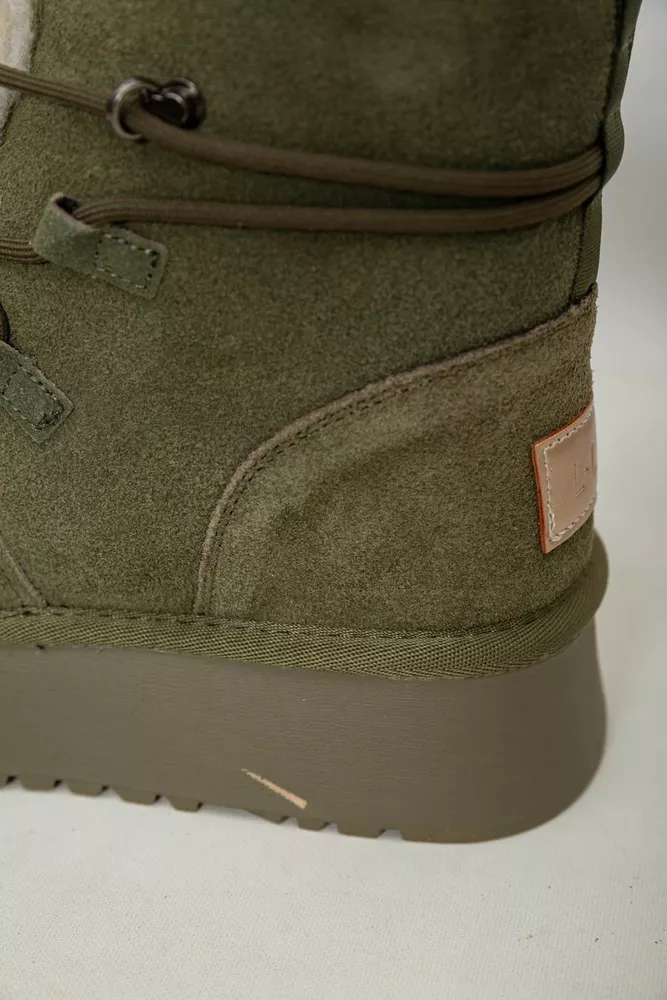 Купити Уггі жіночі на хутрі  -уцінка, колір зелений, 243RL952-8A-U-10 - Фото №7