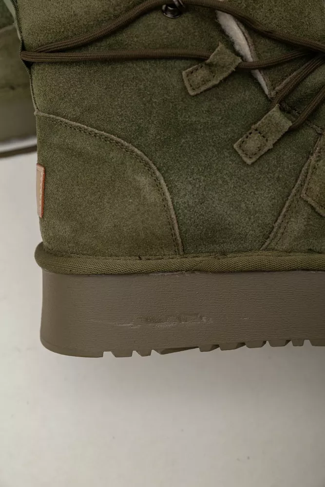 Купити Уггі жіночі на хутрі  -уцінка, колір зелений, 243RL952-8A-U-10 - Фото №8