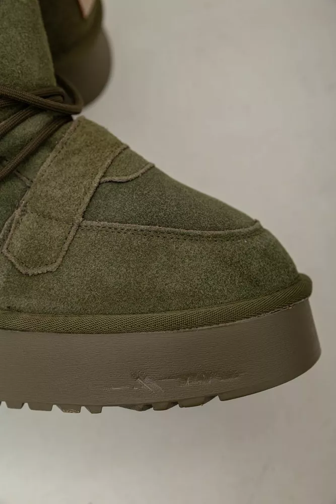 Купити Уггі жіночі на хутрі  -уцінка, колір зелений, 243RL952-8A-U-10 - Фото №9