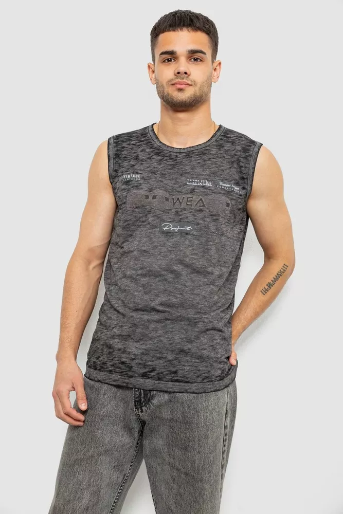 Купить Майка мужская с принтом, цвет серый, 244R1230 - Фото №3