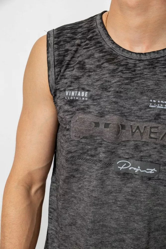 Купить Майка мужская с принтом, цвет серый, 244R1230 - Фото №5