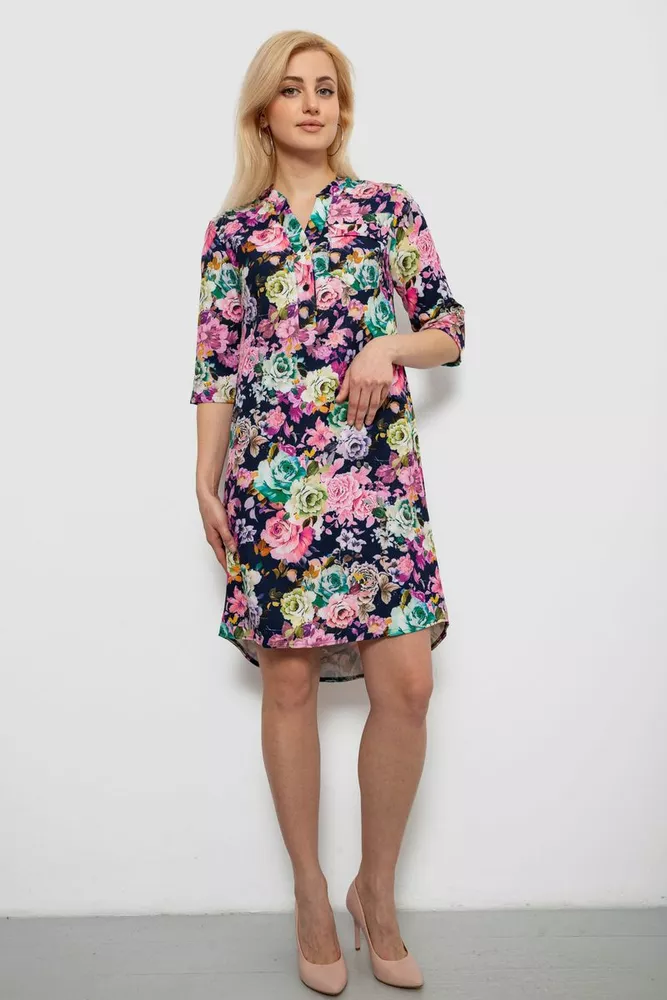 Купить Платье женское с принтом, цвет синий, 230R104-1 - Фото №2