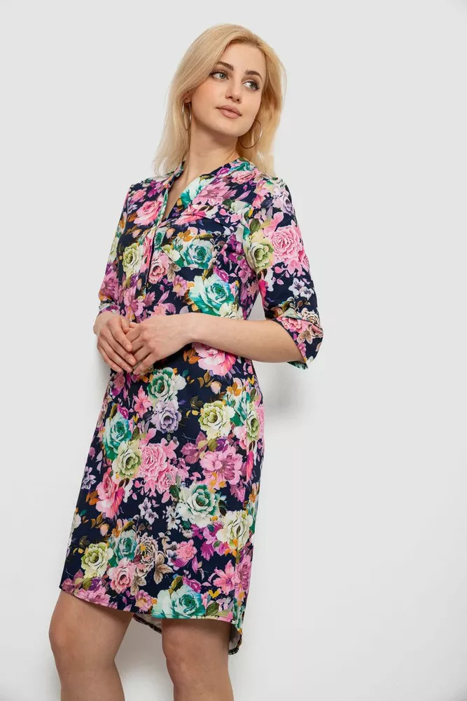 Купить Платье женское с принтом, цвет синий, 230R104-1 - Фото №3