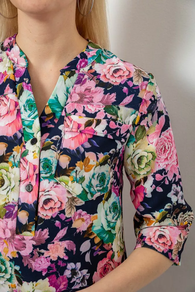 Купить Платье женское с принтом, цвет синий, 230R104-1 - Фото №5