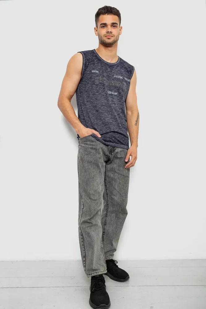 Купить Майка мужская с принтом, цвет синий, 244R1230 - Фото №2