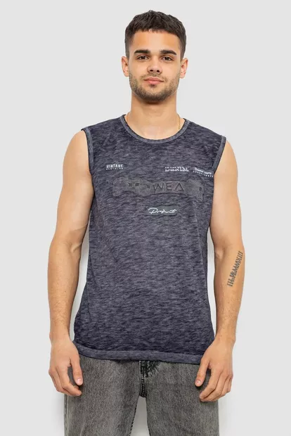 Майка чоловіча з принтом, колір синій, 244R1230