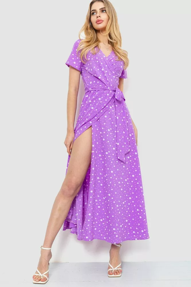 Купити Сарафан у горох, колір бузково-білий, 241R158 оптом - Фото №1