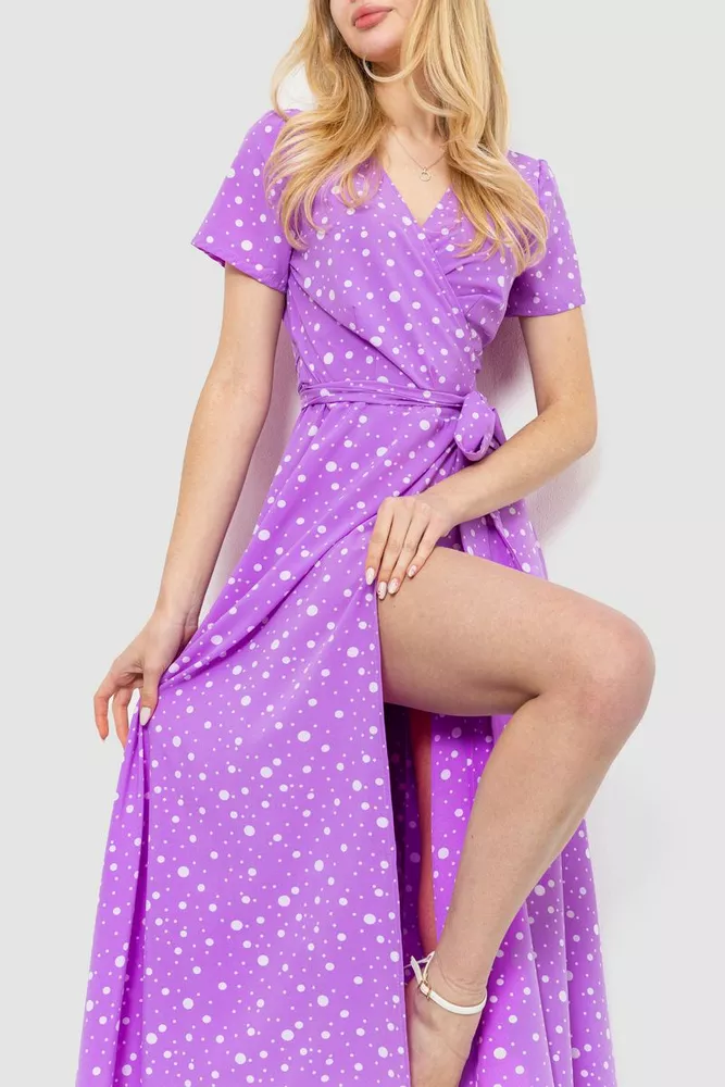 Купити Сарафан у горох, колір бузково-білий, 241R158 оптом - Фото №2