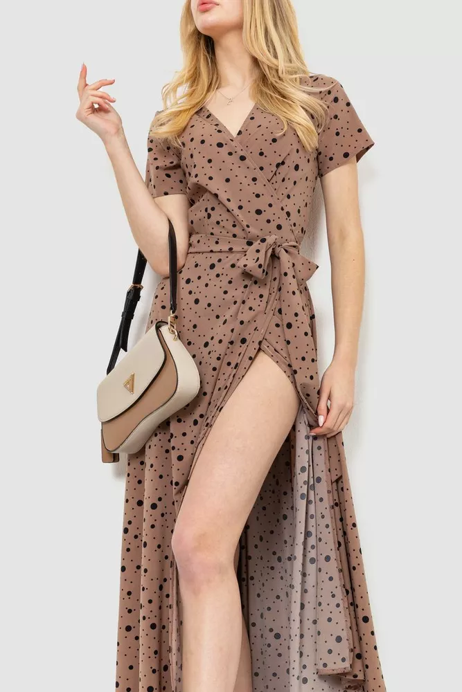 Купити Сарафан у горох, колір коричнево-чорний, 241R158 - Фото №2