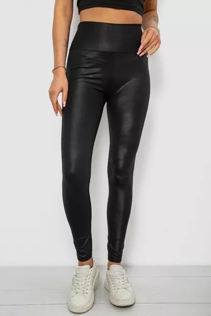 Лосины женские однотонные, цвет черный, 214R155-1