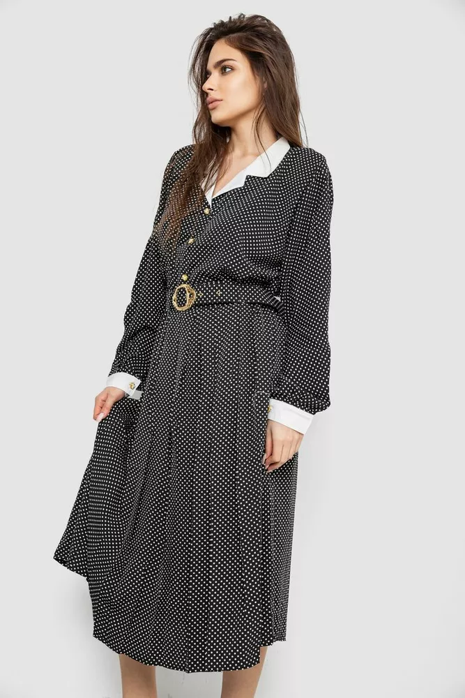 Купити Костюм жіночий класичний у горох, колір чорно-білий, 167R3001 оптом - Фото №3