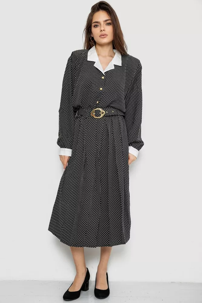 Купити Костюм жіночий класичний у горох, колір чорно-білий, 167R3001 оптом - Фото №1