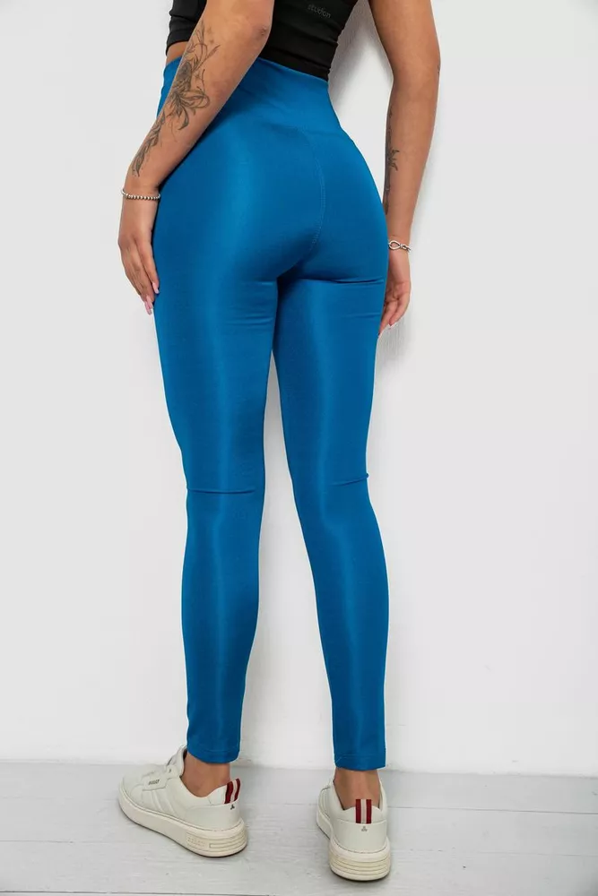 Купити Лосини жіночі однотонні, колір петроль, 214R155-1 - Фото №4