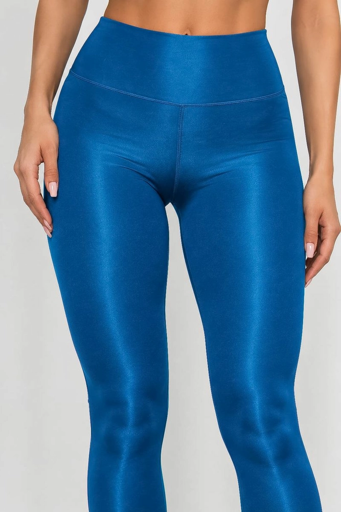 Купити Лосини жіночі однотонні, колір петроль, 214R155-1 - Фото №5
