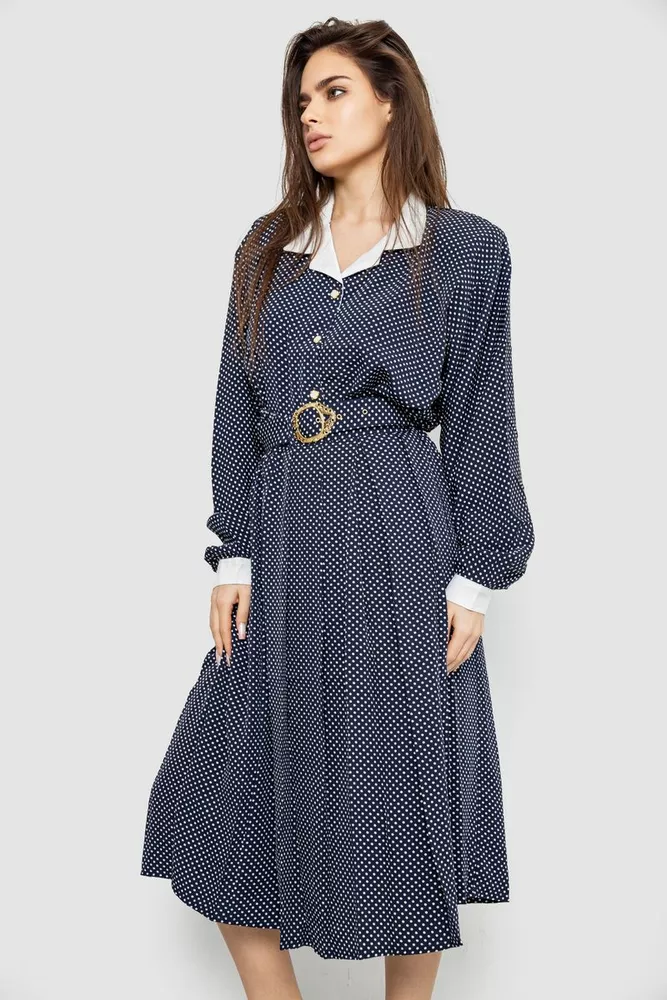 Купити Костюм жіночий класичний у горох, колір синьо-білий, 167R3001 оптом - Фото №3
