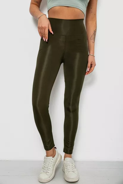 Лосини жіночі однотонні, колір хакі, 214R155-1