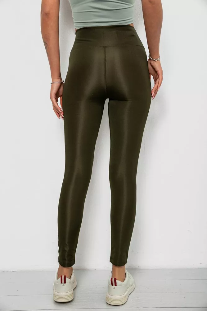 Купити Лосини жіночі однотонні, колір хакі, 214R155-1 - Фото №4