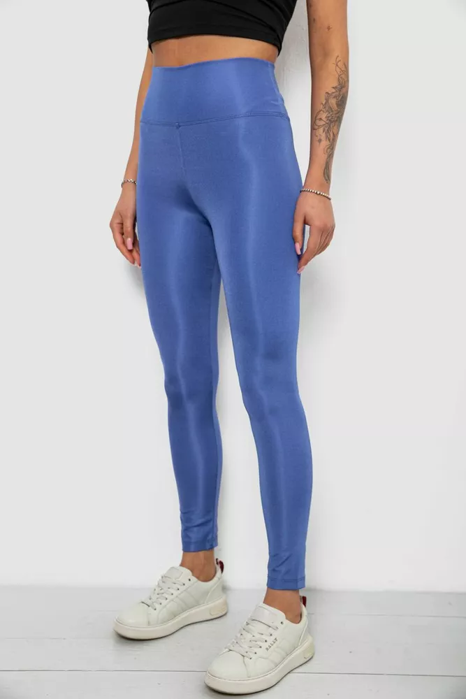 Купити Лосини жіночі однотонні, колір джинс, 214R155-1 - Фото №3