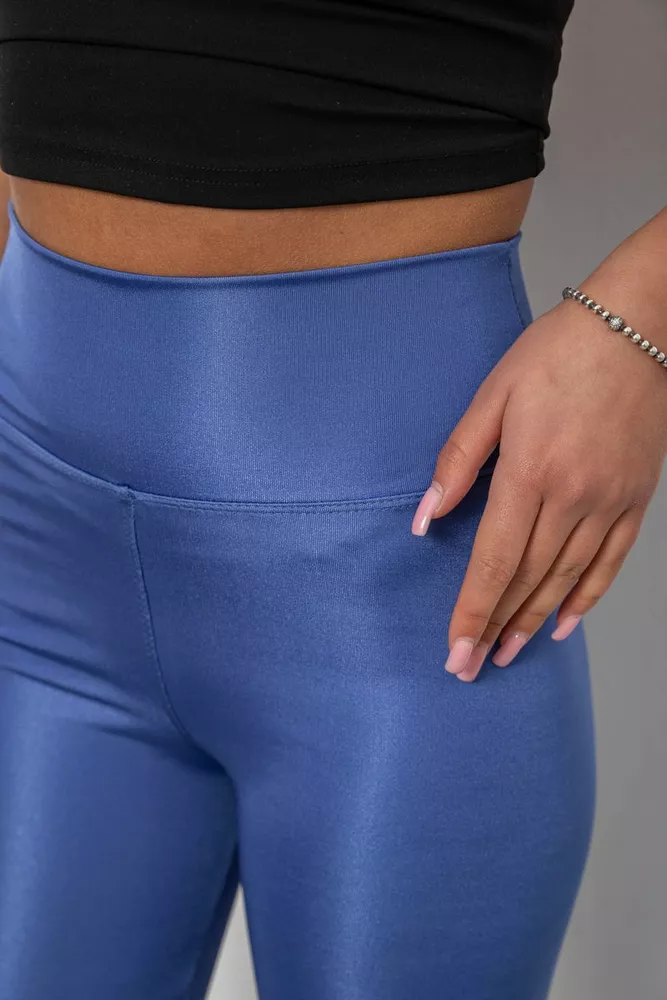 Купити Лосини жіночі однотонні, колір джинс, 214R155-1 - Фото №5