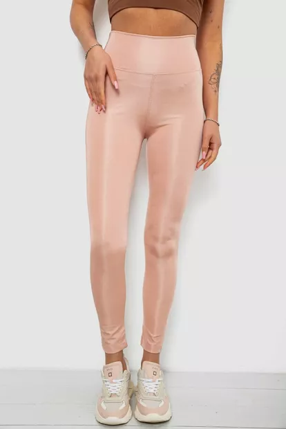 Лосини жіночі однотонні, колір пудровий, 214R155-1