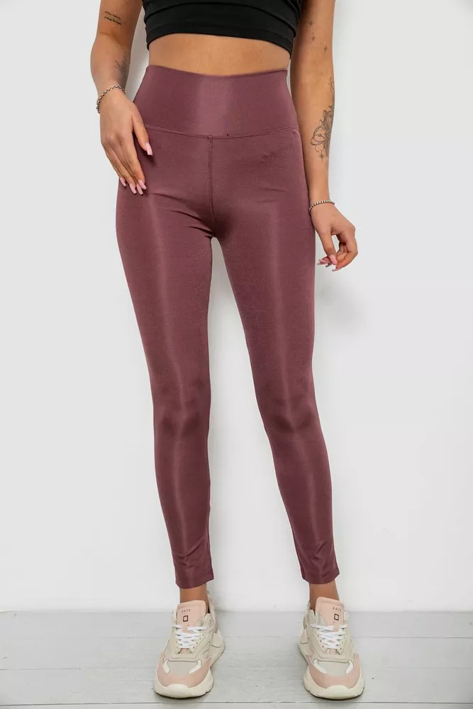 Купити Лосини жіночі однотонні, колір сливовий, 214R155-1 - Фото №1