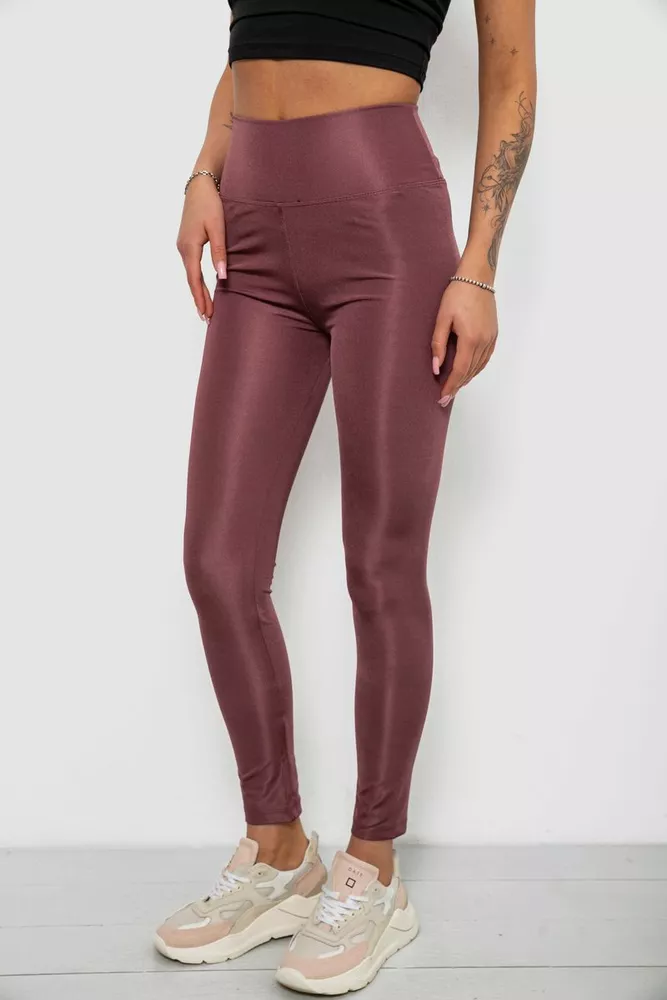 Купити Лосини жіночі однотонні, колір сливовий, 214R155-1 - Фото №3