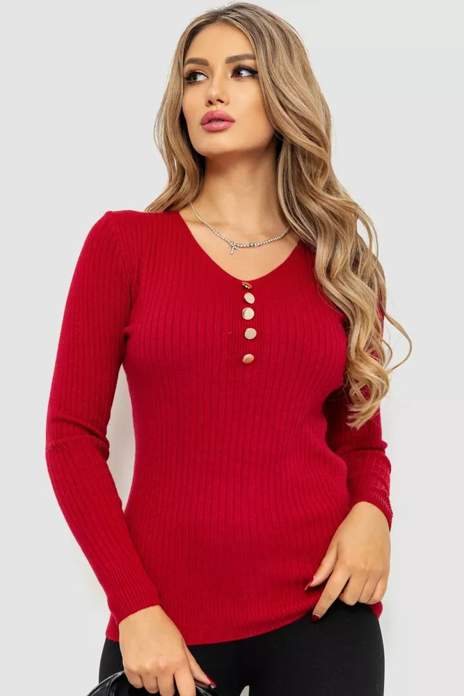 Купити Кофта жіноча  -уцінка, колір бордовий, 221R102-U - Фото №1