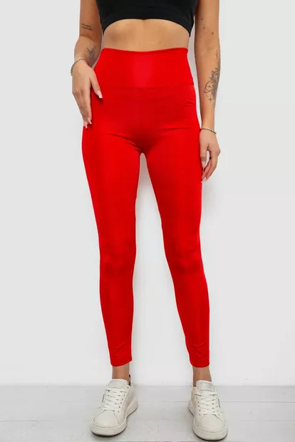 Лосини жіночі однотонні, колір червоний, 214R155-1
