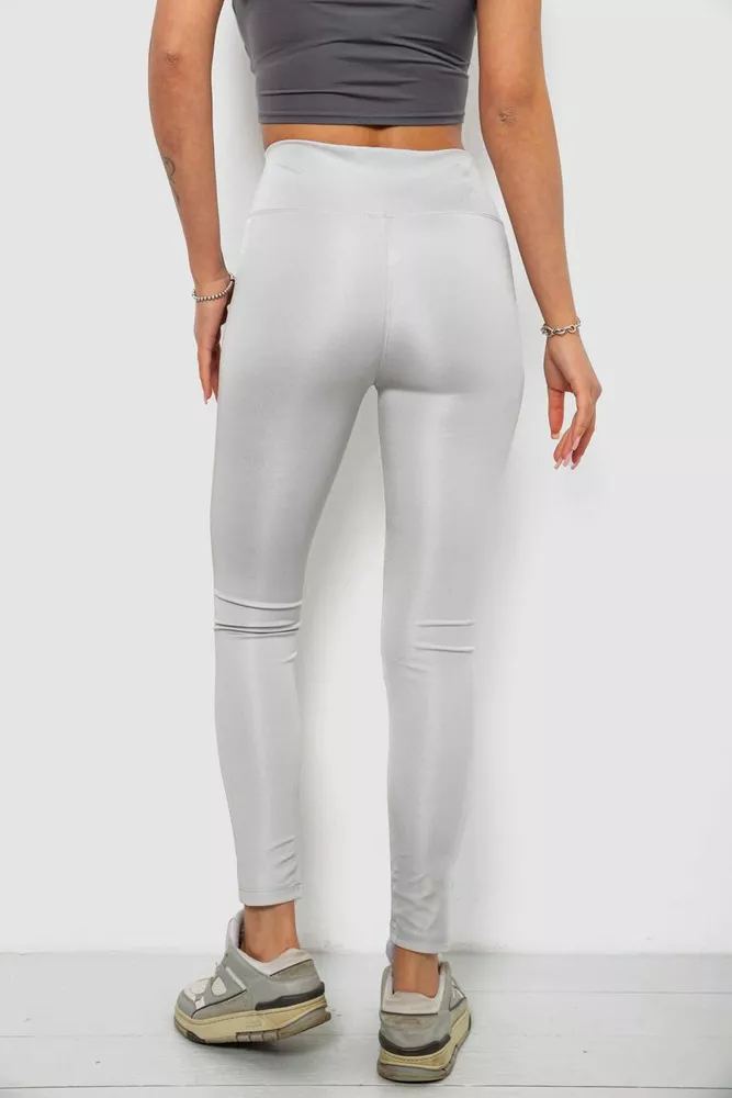 Купить Лосины женские однотонные, цвет серый, 214R155-1 - Фото №4