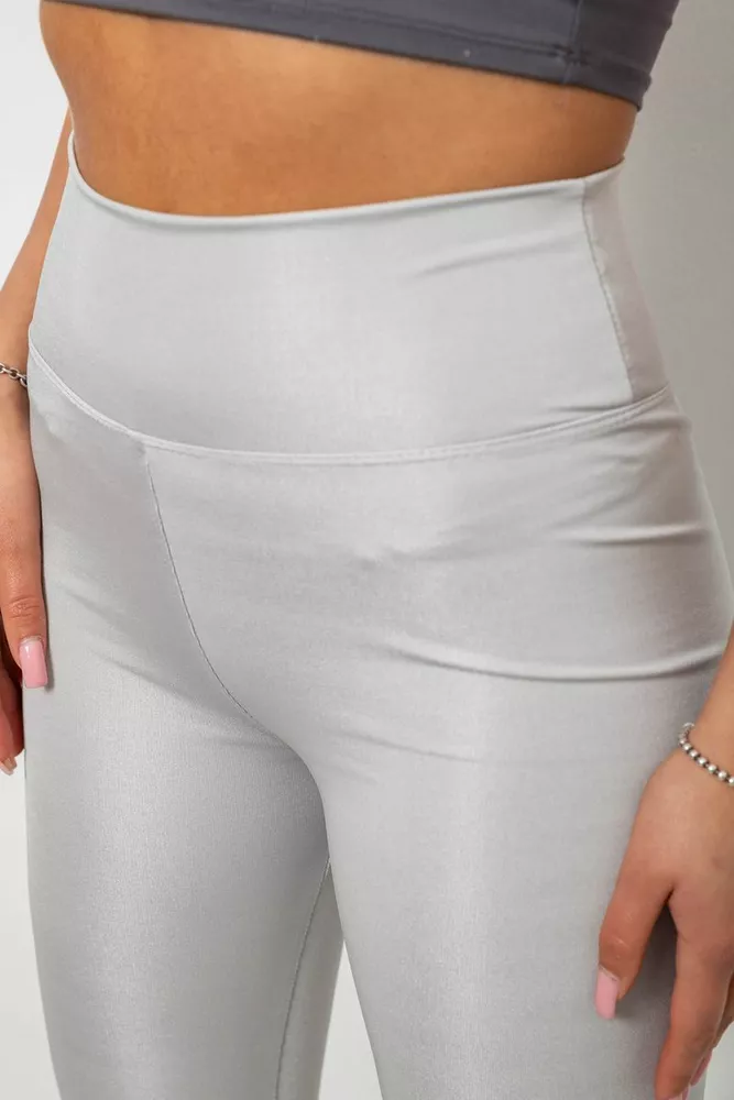 Купить Лосины женские однотонные, цвет серый, 214R155-1 - Фото №5