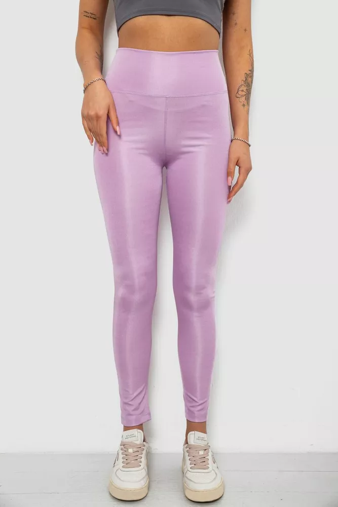 Купити Лосини жіночі однотонні, колір бузковий, 214R155-1 - Фото №1
