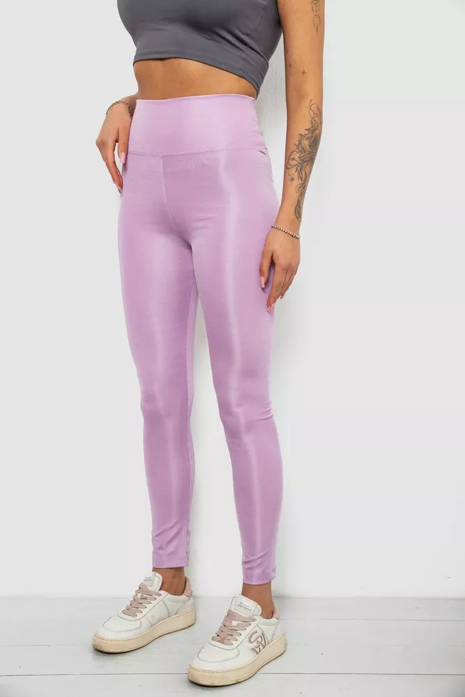 Купити Лосини жіночі однотонні, колір бузковий, 214R155-1 - Фото №3