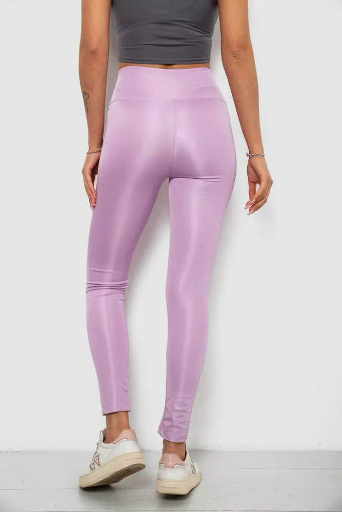 Купити Лосини жіночі однотонні, колір бузковий, 214R155-1 - Фото №4