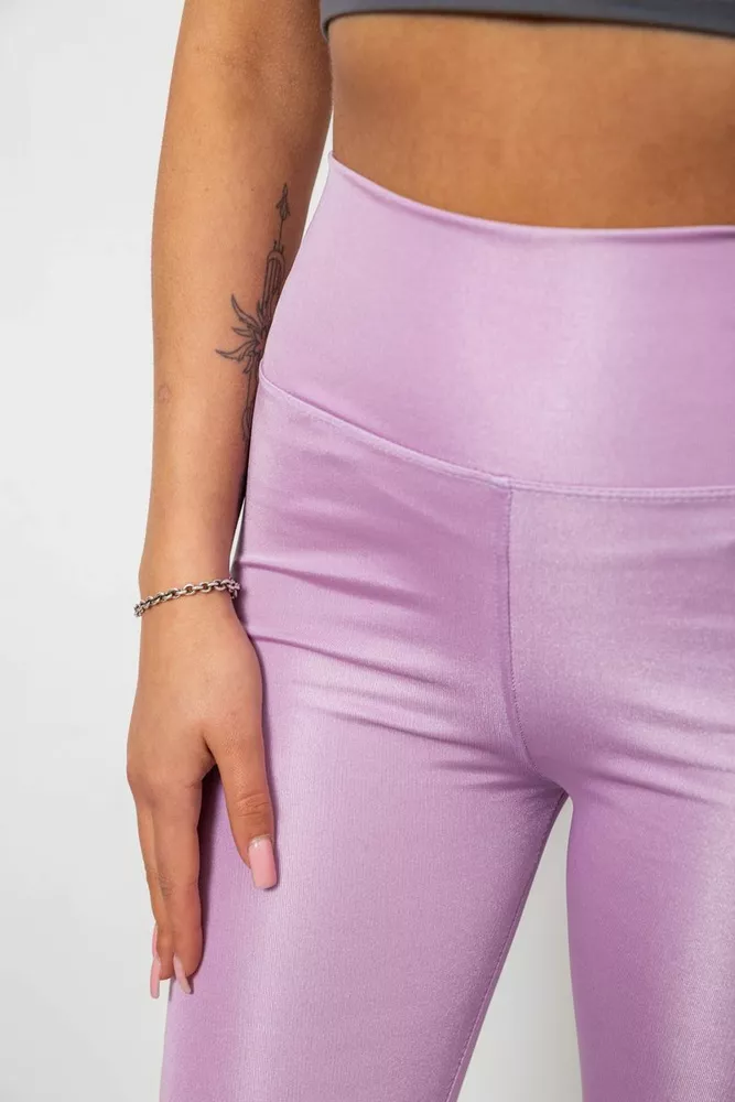 Купити Лосини жіночі однотонні, колір бузковий, 214R155-1 - Фото №5