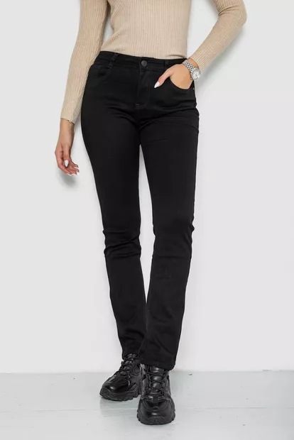 Джинсы женские стрейч, цвет черный, 214R1449