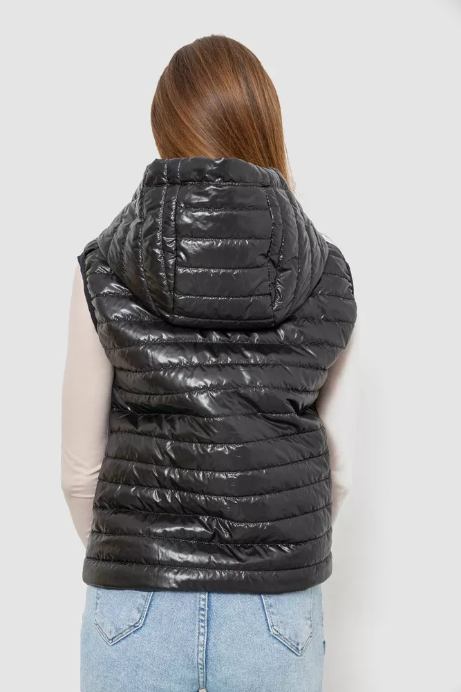 Купити Жилетка жіноча дута, колір чорний, 102R380 оптом - Фото №4