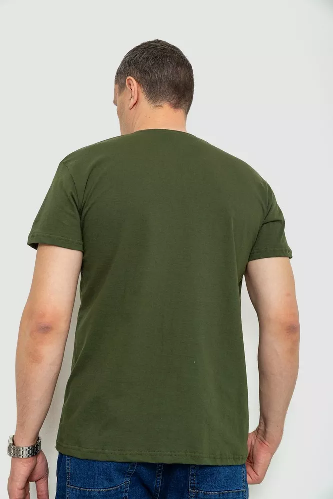 Купити Футболка мужская патриотическая, колір хакі, 226R041 - Фото №4