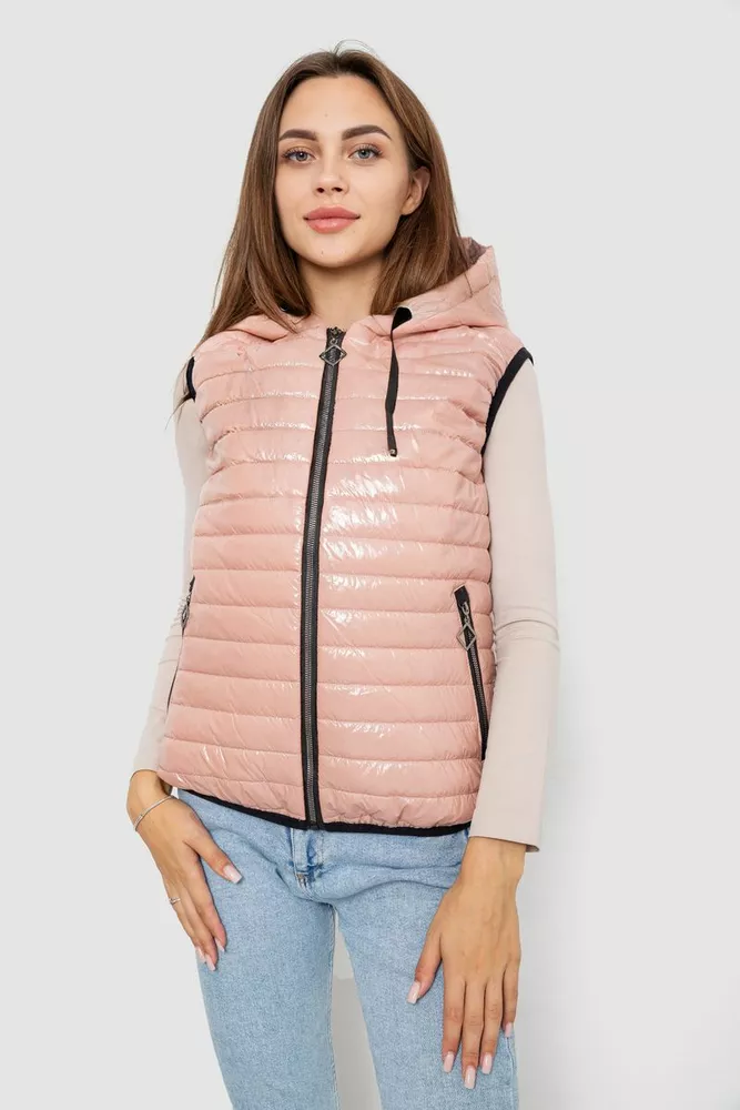 Купити Жилетка жіноча дута, колір пудровий, 102R380 - Фото №1