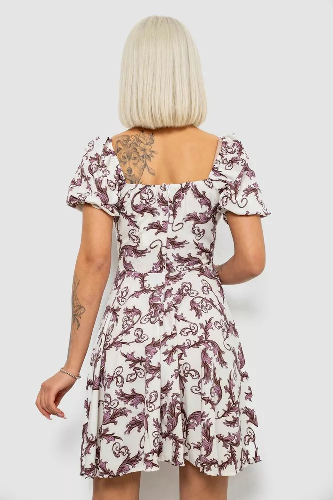 Купить Платье женское с принтом софт, цвет молочный, 257R811-3 - Фото №4