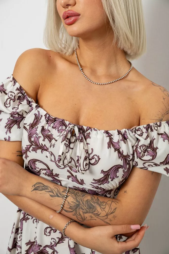 Купить Платье женское с принтом софт, цвет молочный, 257R811-3 - Фото №5