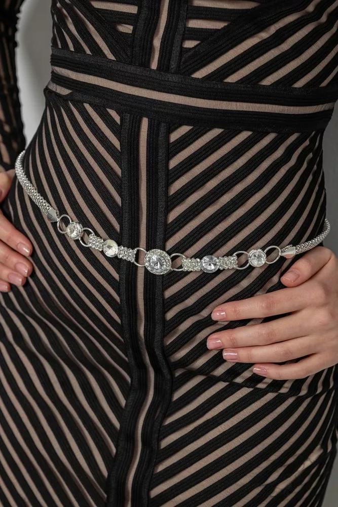 Купить Ремень-цепочка женский, цвет серебристый, 196R10U13W1-9 - Фото №2