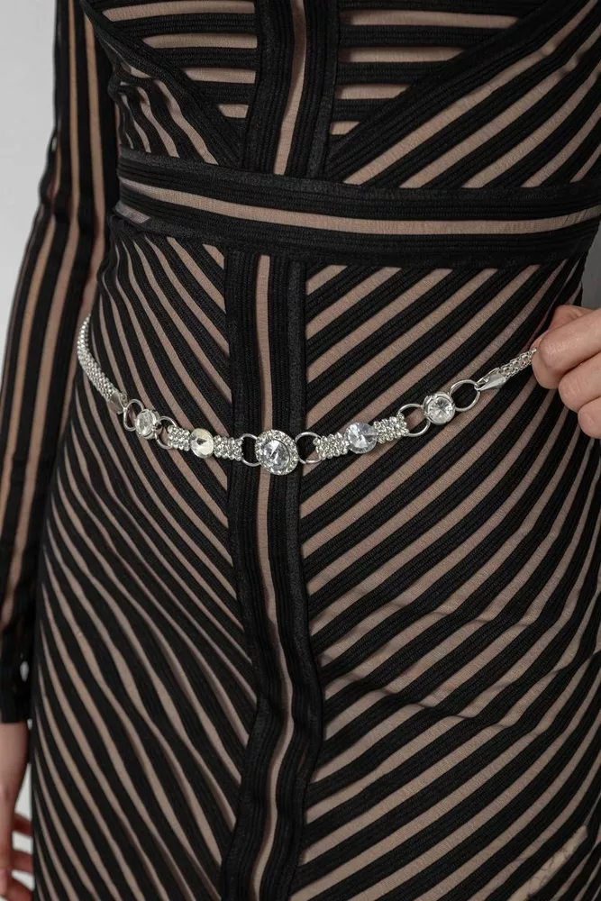 Купить Ремень-цепочка женский, цвет серебристый, 196R10U13W1-9 - Фото №3