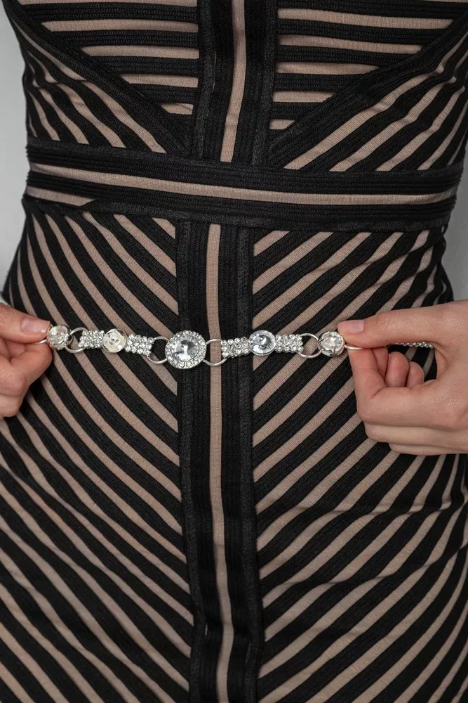 Купить Ремень-цепочка женский, цвет серебристый, 196R10U13W1-9 - Фото №6