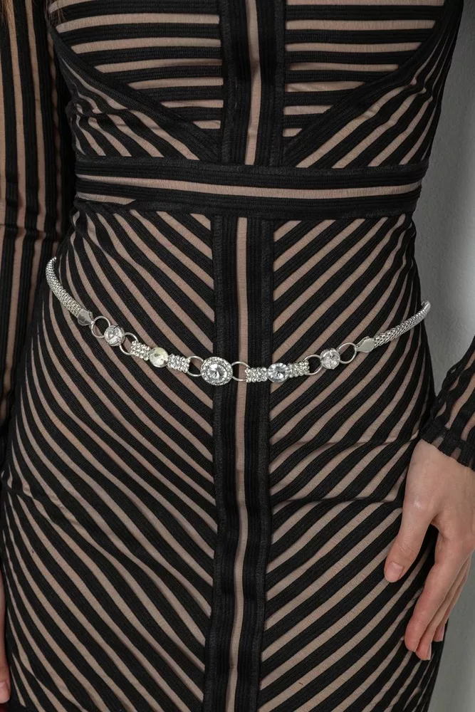 Купить Ремень-цепочка женский, цвет серебристый, 196R10U13W1-9 - Фото №7