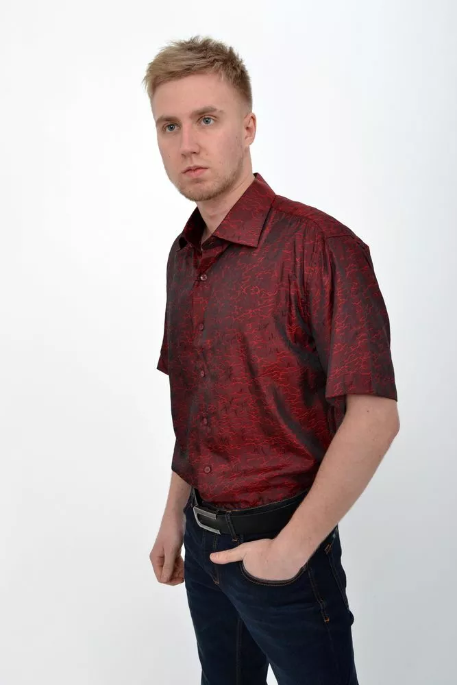 Купити Сорочка Pas, колір червоно-бордовий, 888-1 - Фото №4