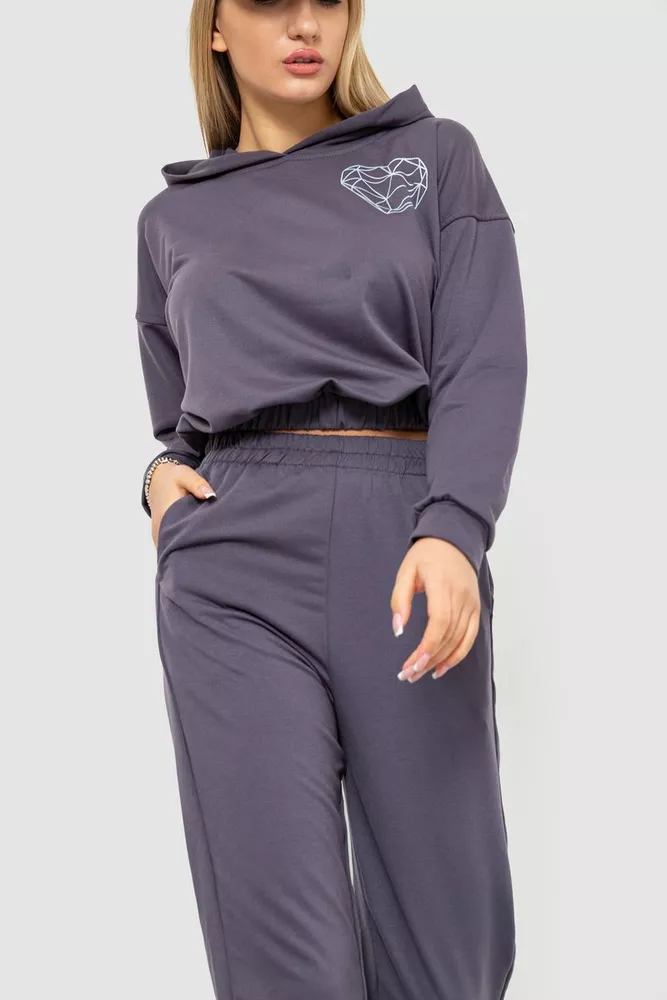 Купити Спорт костюм жіночий, колір темно-сірий, 186R2302 оптом - Фото №2