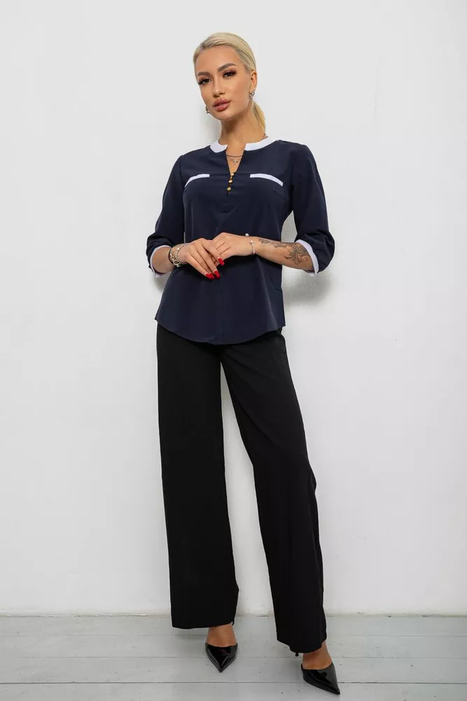 Купить Блуза классическая   -уценка, цвет темно-синий, 230R051-U-8 - Фото №2