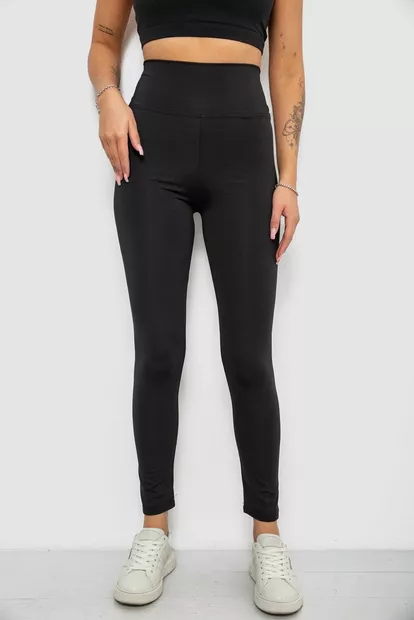 Лосини жіночі однотонні, колір чорний, 214R155