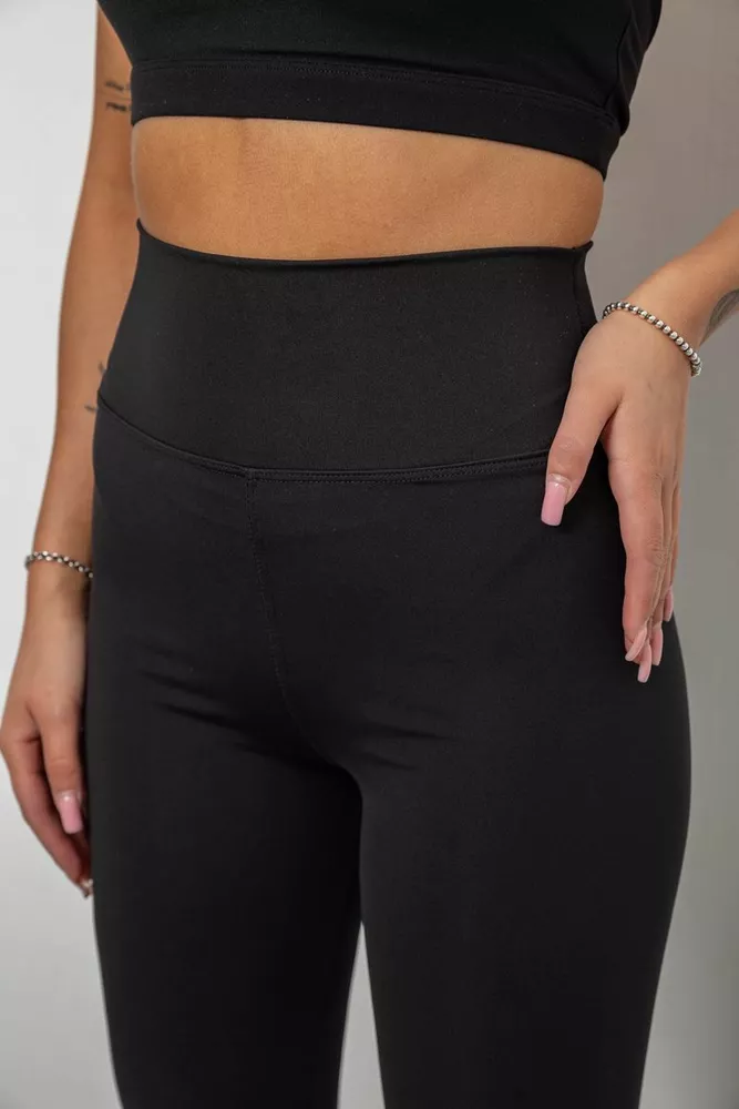 Купити Лосини жіночі однотонні, колір чорний, 214R155 оптом - Фото №5